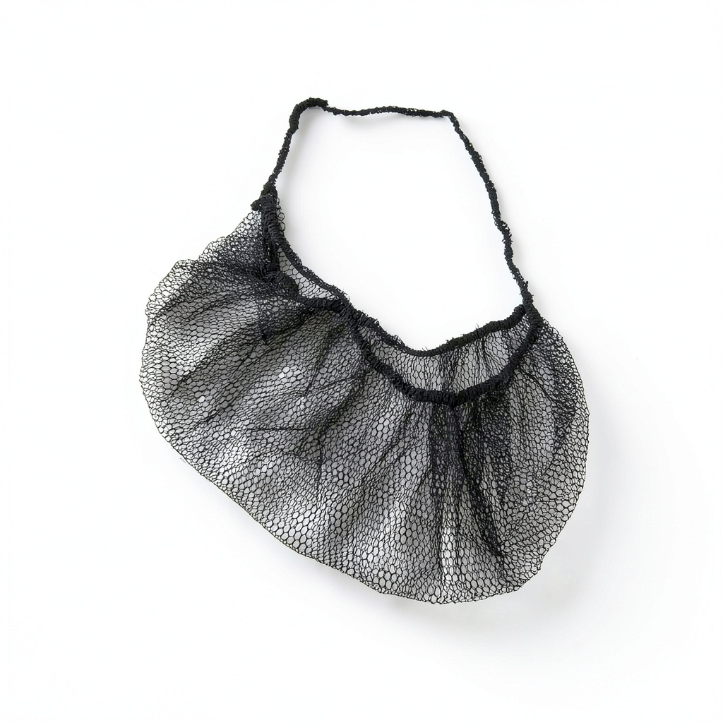 Installing SAFEKO Beard Nets Honeycomb Disposable Food Service on a wooden desk