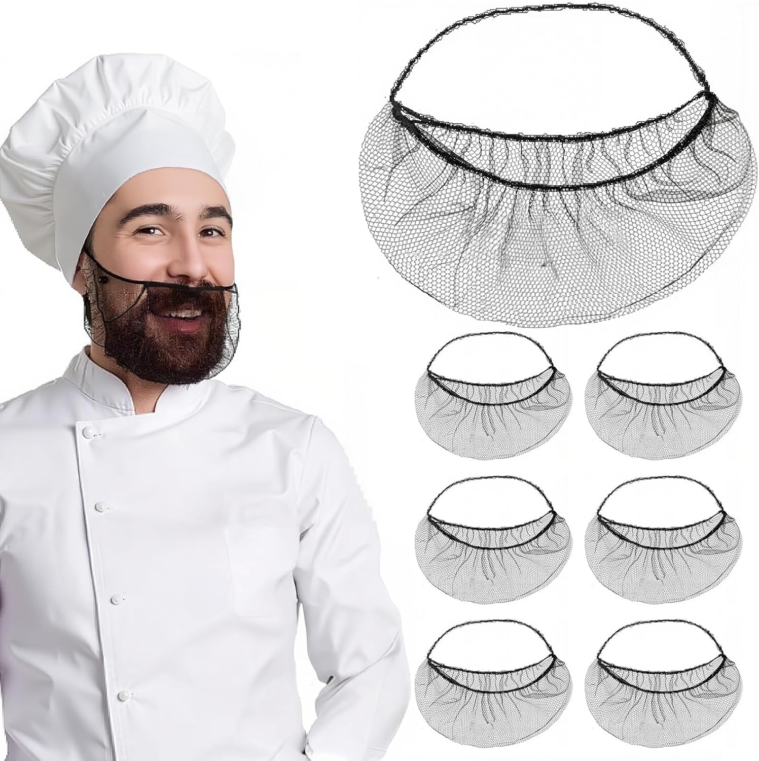 Cuworlis beard nets in use in a food service environment