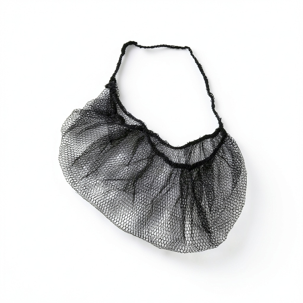 Installing SAFEKO Beard Nets Honeycomb Disposable Food Service on a wooden desk