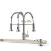 SOEBIZ Brushed Nickel Kitchen Faucet Stainless Steel Lead-3