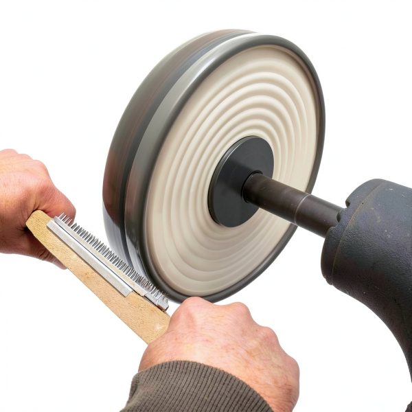 Tworider Buffing Wheel Rake Stainless Steel Ergonomic Wood-6