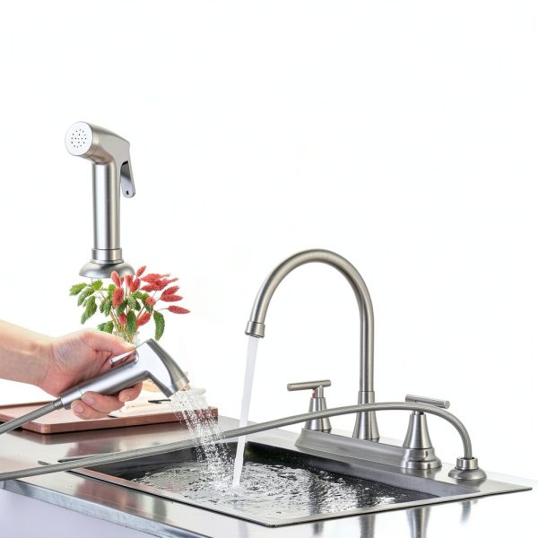 Hurran Kitchen Faucet Pull Out Sprayer Stainless Steel-3