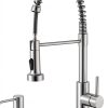 SOEBIZ Brushed Nickel Kitchen Faucet Stainless Steel Lead-0