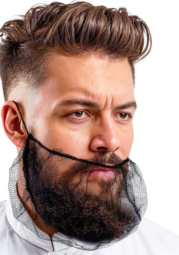 Lusofie Disposable Beard Nets Nylon Honeycomb Design Mens-0