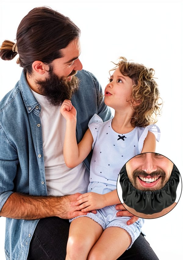 Satin Beard Cover Adjustable Elastic Bandana for Men-1