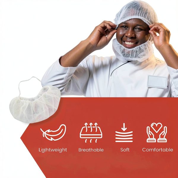 Safety Beard Cover Breathable Non-Woven Fabric Elastic Band-2