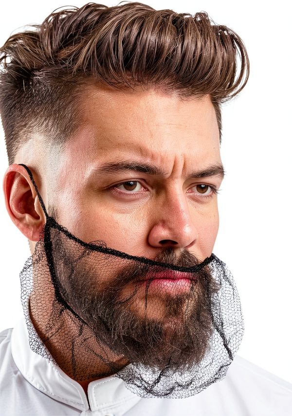 Lusofie Disposable Beard Nets Nylon Honeycomb Design Mens-5