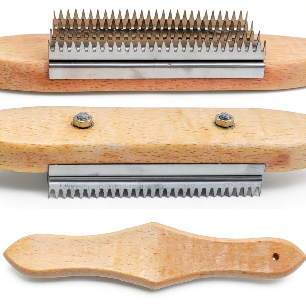 Tworider Buffing Wheel Rake Stainless Steel Ergonomic Wood-4