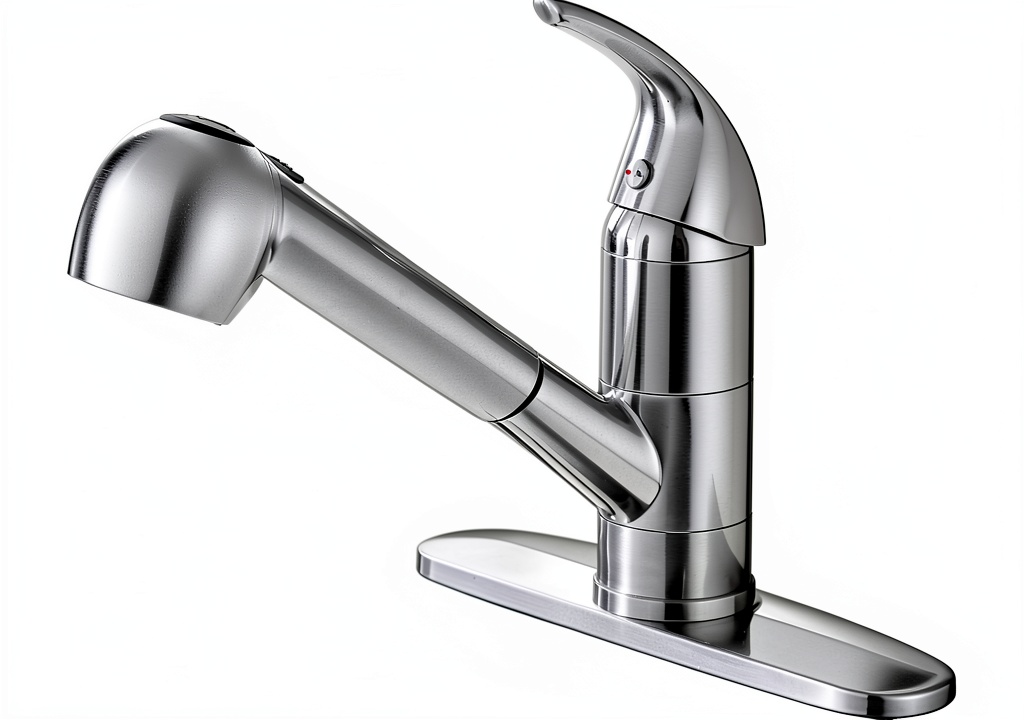 Ufaucet kitchen faucet installed in a modern sink with brushed nickel finish