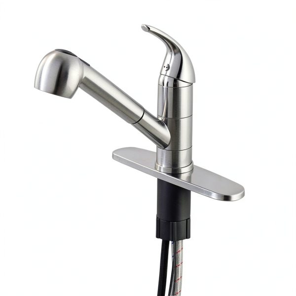 Ufaucet Kitchen Faucet Brushed Nickel Pull Out Sprayer-4