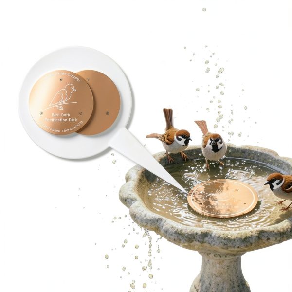 EcoGarden Copper Bird Bath Disk Solid Copper 4x4in Cpwp-001 Model-6