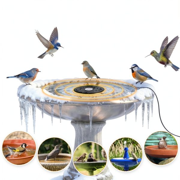 Dreyoo Birdbath Deicer 9.45in Disc Heater Waterproof PVC 60W-7