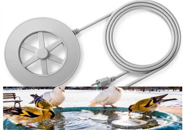 Alphatool Heated Bird Bath Heater 70W Thermostatic Deicer for Winter-0