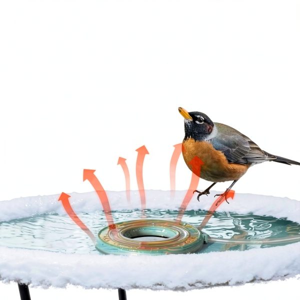 Woxzibb Winter Bird Bath Heater 120V 70W Aluminum De-Icer Model-1