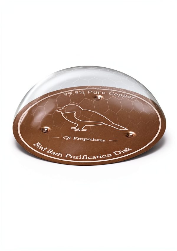 Bird Bath Copper Disk, 99.99% Pure Copper Disk for Bird Baths, Stable Triple-Point Support, Safe Natural Solution for Outdoor Birdbaths Bowls, All-Season Use with All Outdoor Birdbath Bowls-2