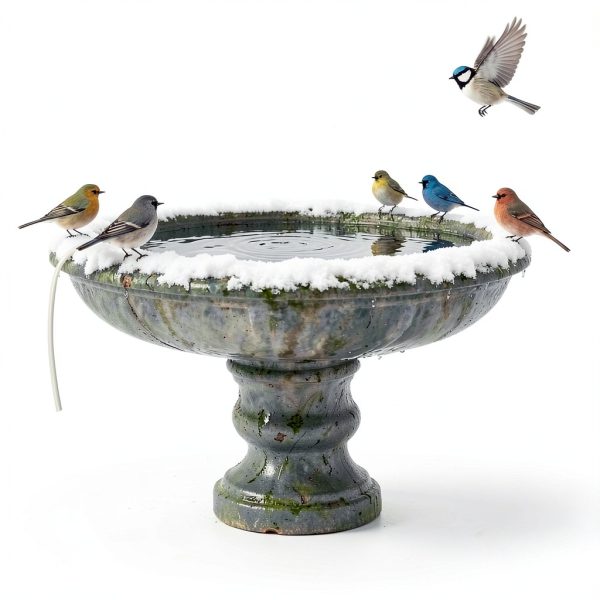 Bird Bath Heater | Pond De-icer, Safety Thermostatically Controlled with Auto Shut-Off, Cast Aluminum Submersible Outdoor Water Heater for Birdbaths, Chicken and Small Animals, 3.6ft Power Cord, 70W-4