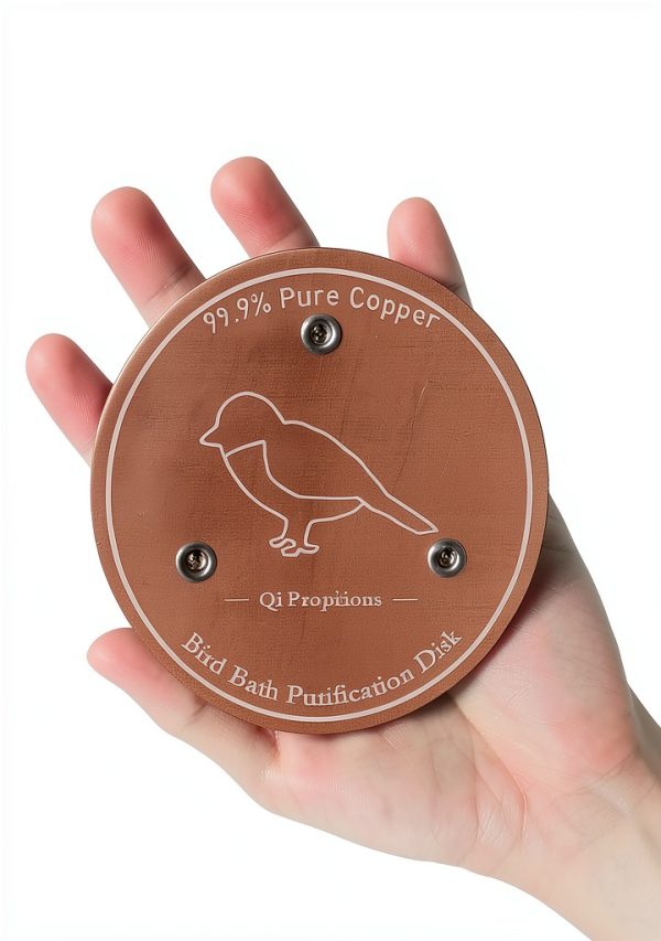 Bird Bath Copper Disk, 99.99% Pure Copper Disk for Bird Baths, Stable Triple-Point Support, Safe Natural Solution for Outdoor Birdbaths Bowls, All-Season Use with All Outdoor Birdbath Bowls-1