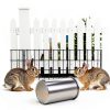 10 Pack Garden Animal Barrier Fence, 1.65inch Spike Spacing No Dig Fence, Reusable Rustproof Metal Defense Border, Dogs Rabbits Blocker Fence for Outdoor Yard, Total 10.8ft(L) x 17inch(H)-2