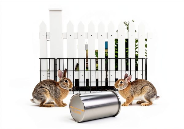10 Pack Garden Animal Barrier Fence, 1.65inch Spike Spacing No Dig Fence, Reusable Rustproof Metal Defense Border, Dogs Rabbits Blocker Fence for Outdoor Yard, Total 10.8ft(L) x 17inch(H)-2