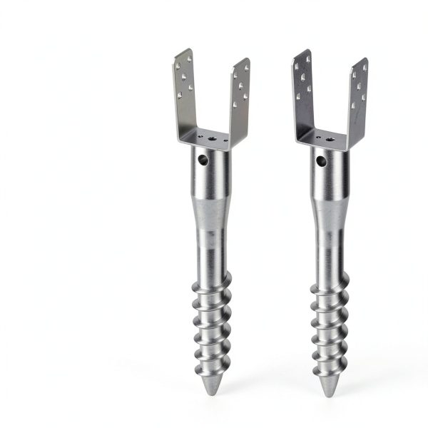 VEVOR No Dig Ground Anchor, 1 Pack 3.94 x 2.76 x 27.56 in DIY Screw in Post Stake, Includes 6 Lag Bolts & a Rebar, U-Shape Heavy Duty Steel Post Holder, Great for Mailbox Posts and Fence Posts-6