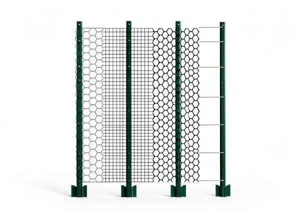 Fence Post 4 FT - 10 Packs, Metal Heavy Duty U Posts, Powder-Coated for Long-Lasting Use, Perfect for Holding Wire &Plastic Mesh, Corner Anchors, Green-4