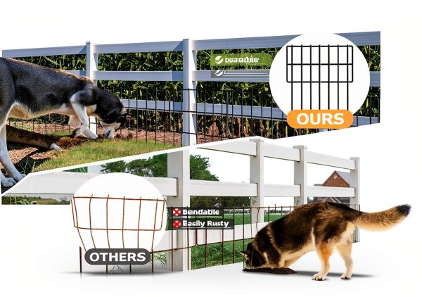 10 Pack Garden Animal Barrier Fence, 1.65inch Spike Spacing No Dig Fence, Reusable Rustproof Metal Defense Border, Dogs Rabbits Blocker Fence for Outdoor Yard, Total 10.8ft(L) x 17inch(H)-3