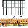 10 Pack Garden Animal Barrier Fence, 1.65inch Spike Spacing No Dig Fence, Reusable Rustproof Metal Defense Border, Dogs Rabbits Blocker Fence for Outdoor Yard, Total 10.8ft(L) x 17inch(H)-0