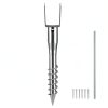 VEVOR No Dig Ground Anchor, 1 Pack 3.94 x 2.76 x 27.56 in DIY Screw in Post Stake, Includes 6 Lag Bolts & a Rebar, U-Shape Heavy Duty Steel Post Holder, Great for Mailbox Posts and Fence Posts-0