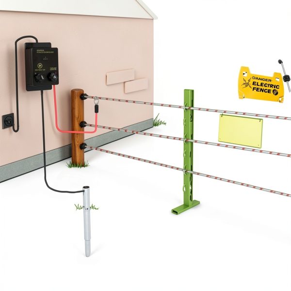 Briidea 2-Mile Electric Fence Energizer for Preventing Wild Animals Intruding 8 Acres Output Voltage 5000 V 0.1Joule-4