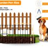 10 Pack Garden Animal Barrier Fence, 1.65inch Spike Spacing No Dig Fence, Reusable Rustproof Metal Defense Border, Dogs Rabbits Blocker Fence for Outdoor Yard, Total 10.8ft(L) x 17inch(H)-1